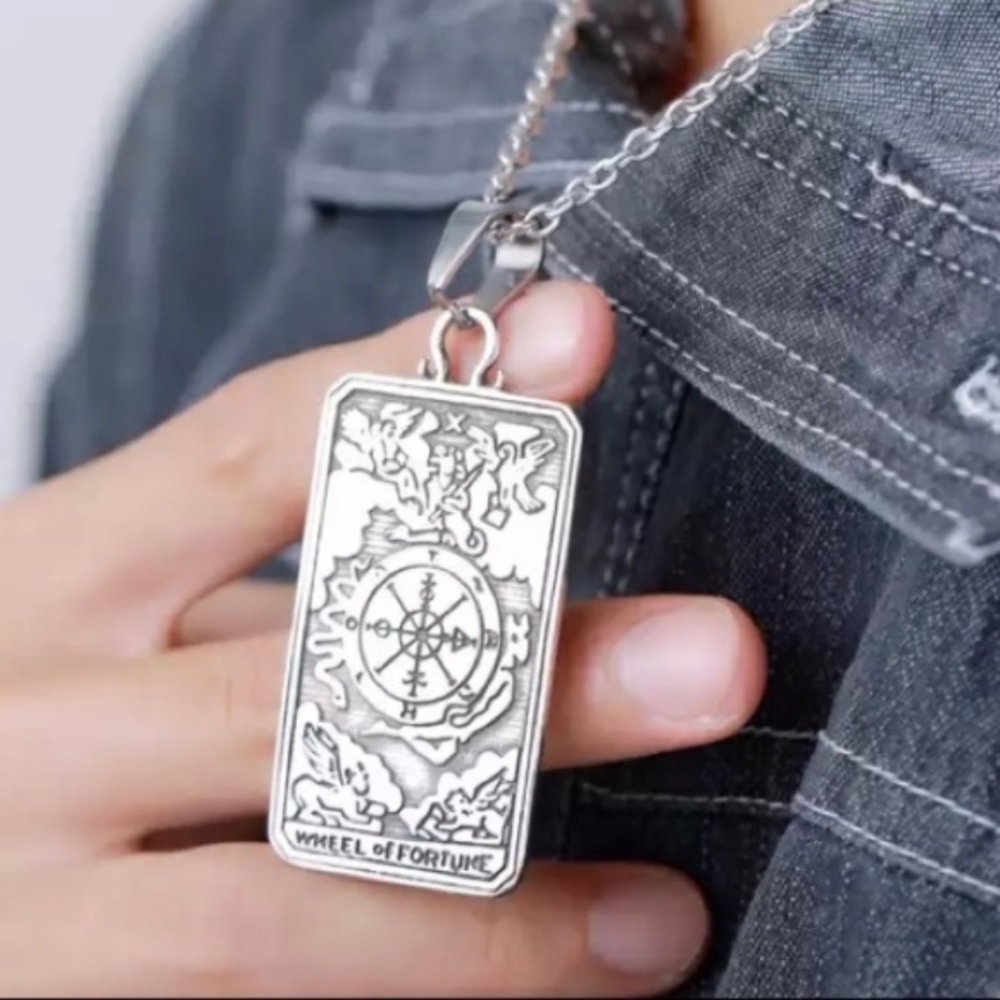 Tarot Wheel of Fortune Pendant necklace - Picture 5 of 8